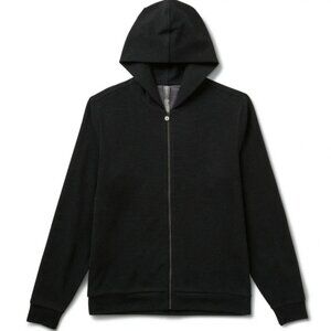 Vuori Mens Performance Waffle Zip Hoodie Washed Black L